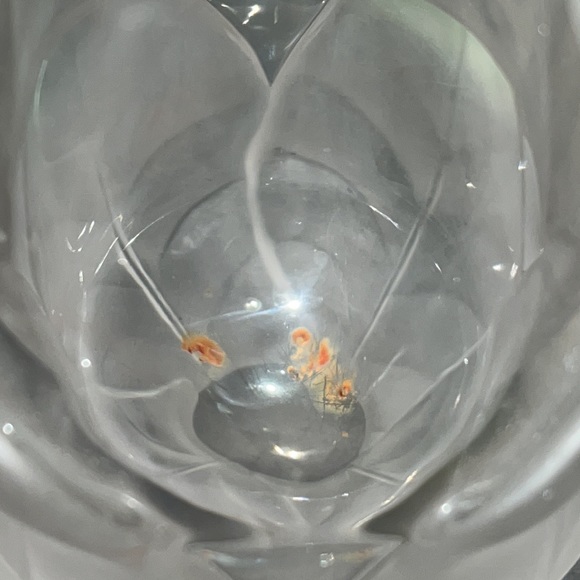 Vintage Viking Glass Cabbage Leaf Swung Glass Vase Clear Frosted Base 12” MCM - Picture 5 of 7